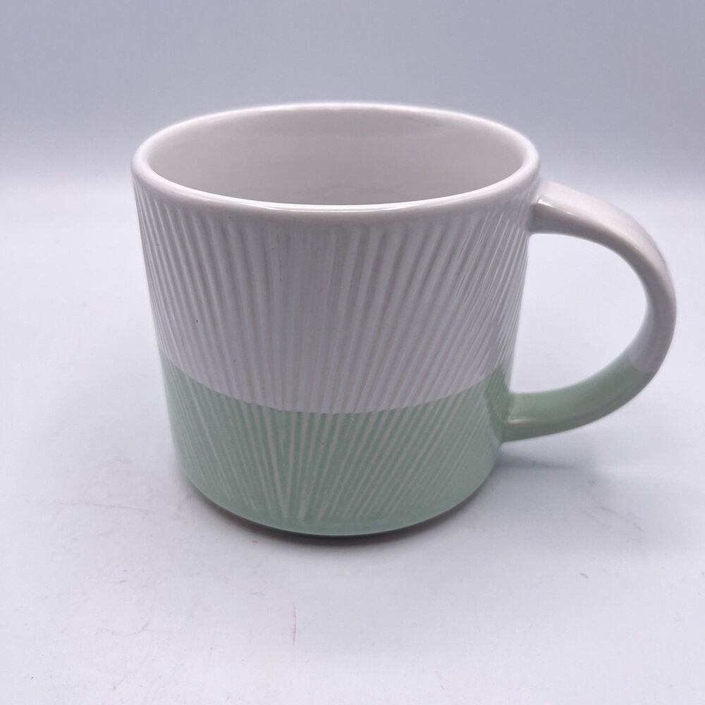 Starbucks Mug 2014 Coffee Tea White Mint Green Dip 14 oz